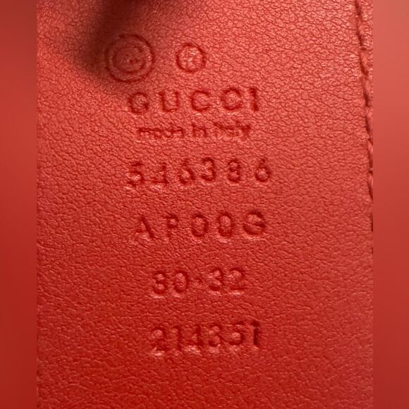 Authentic Gucci Double G Red Leather Belt Preloved main image 4